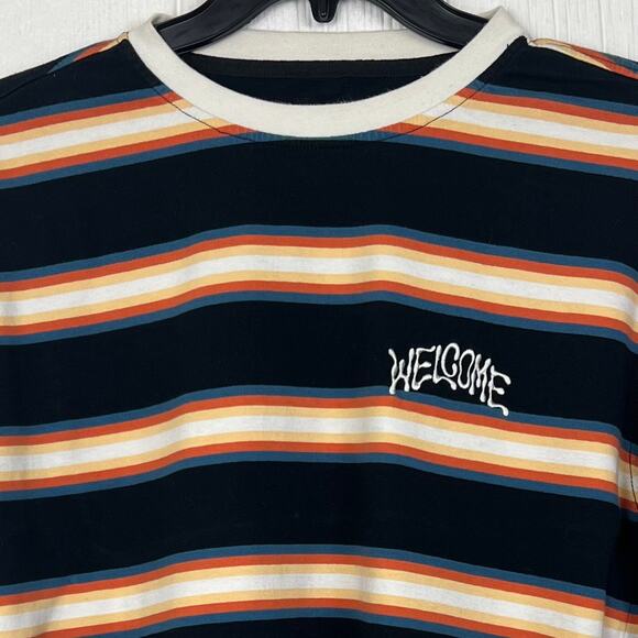 Welcome Skateboard shirt men’s Large long sleeve stripe T-shirt - Picture 3 of 6